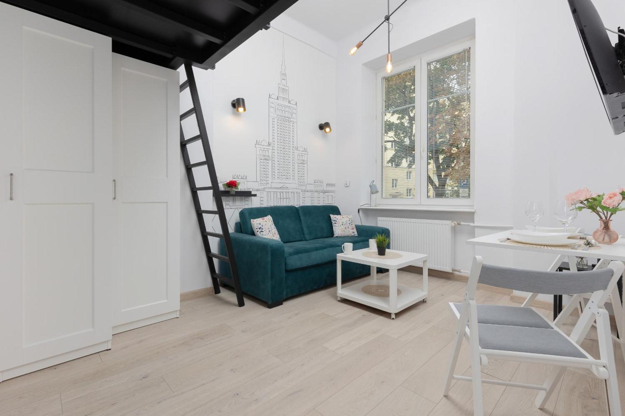 Aleja Wyzwolenia Studio with Mezzanine Warsaw Downtown by Noclegi Renters Kültér fotó